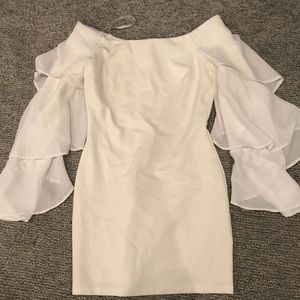 Lulus off shoulder white semi formal dress